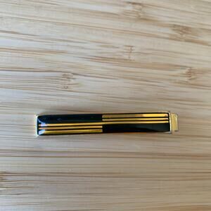 Men's Tie Clip Gold Black Enamel MCM 2" long